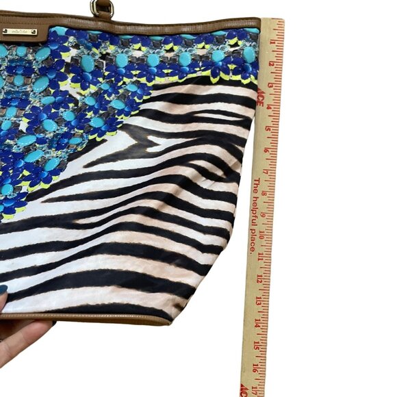 Stella & Dot Capri Jeweled Zebra Tote Bag - Picture 6 of 9